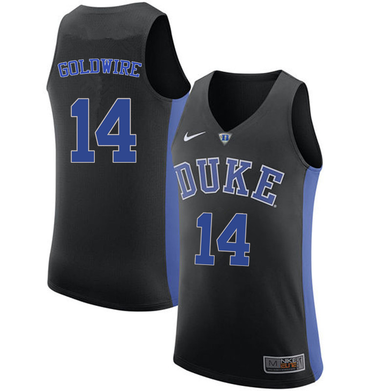 Men Duke Blue Devils #14 Jordan Goldwire College Basketball Jerseys Sale-Black
